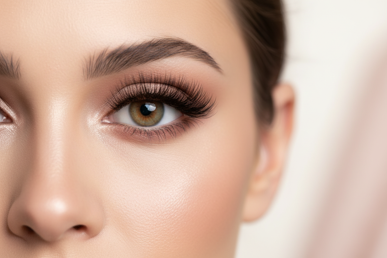 Regard femme cils longs